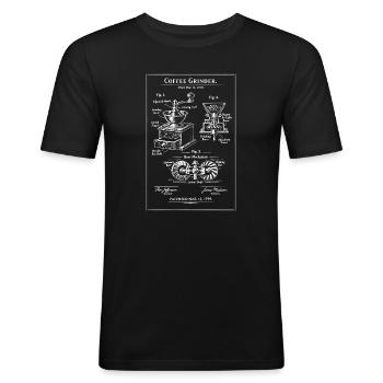 Vintage Kaffeemühle-Bauplan - Männer Slim Fit T-Shirt - Schwarz - Vorne - Nik (191cm)