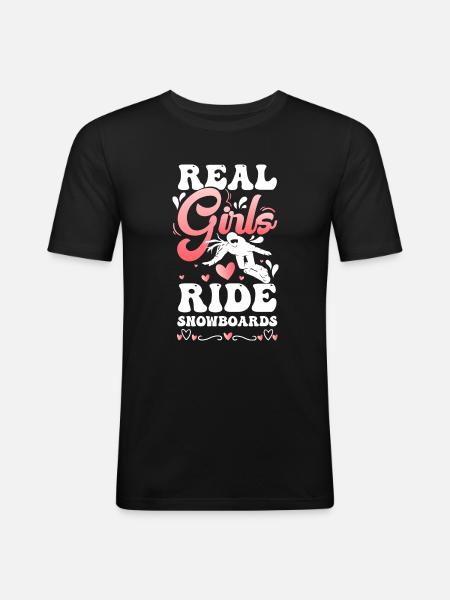 Snowboarder Schnee Snow Ski - Men's Slim Fit T-Shirt - black