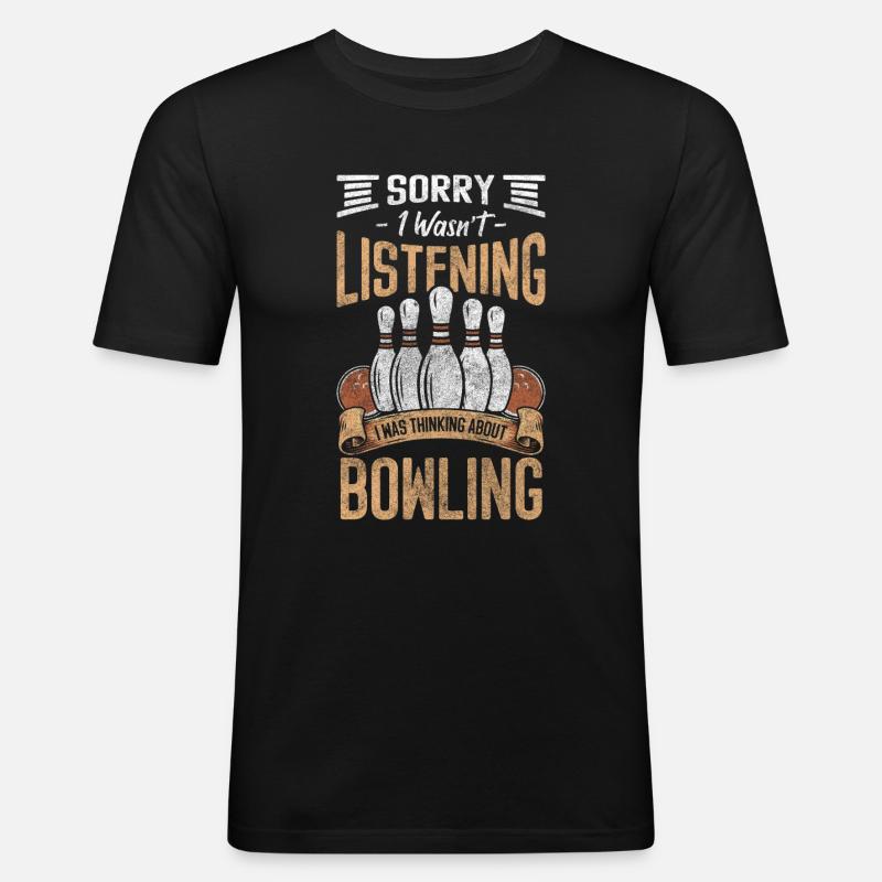 Bowler Bahn Freizeit - Männer Slim Fit T-Shirt - Schwarz