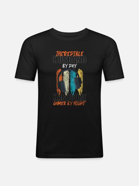 Gamer Player Streaming - Men's Slim Fit T-Shirt - black