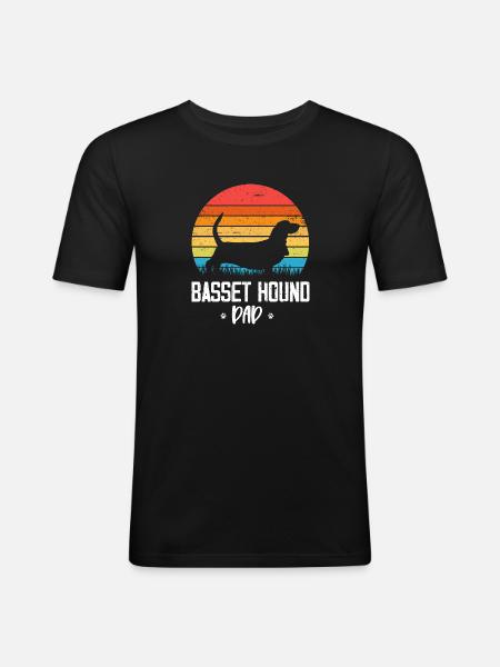 Basset Hound - Men's Slim Fit T-Shirt - black