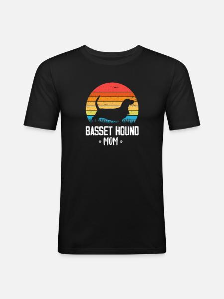 Basset Hound - Men's Slim Fit T-Shirt - black