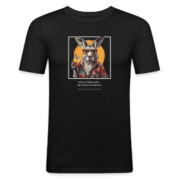 Känguru Faulenzer Urlaub Fun Strand Sommer Arbeit - Männer Slim Fit T-Shirt - Schwarz - Vorne - Nik (191cm)