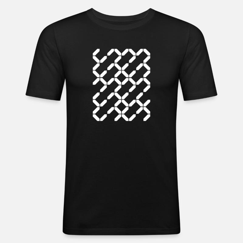 geometric lines pattern composition - Men's Slim Fit T-Shirt - black