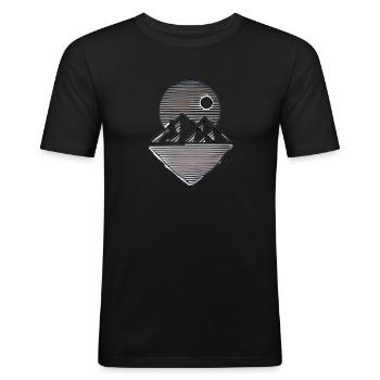 Mountains - Hiking Edition - Men's Slim Fit T-Shirt - black - Front - Nik (191cm)