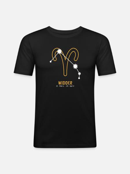 Sternzeichen Illustration Widder - Männer Slim Fit T-Shirt - Schwarz