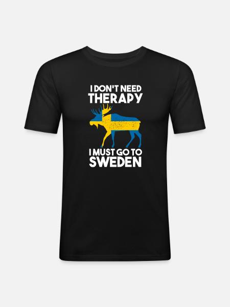 Suède Suède drapeau suédois cadeau - T-shirt près du corps Homme - noir