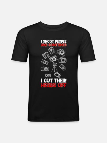 Photography Camera Saying Funny Gift - Men's Slim Fit T-Shirt - black