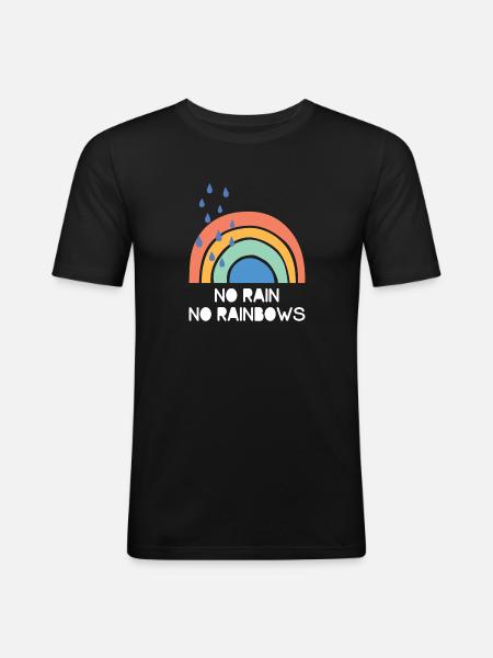 No Rain No Rainbows - Men's Slim Fit T-Shirt - black