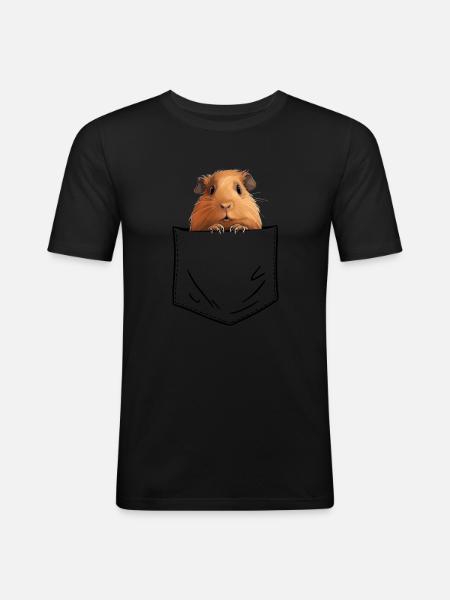 MEERSCHWEINCHEN - Männer Slim Fit T-Shirt - Schwarz