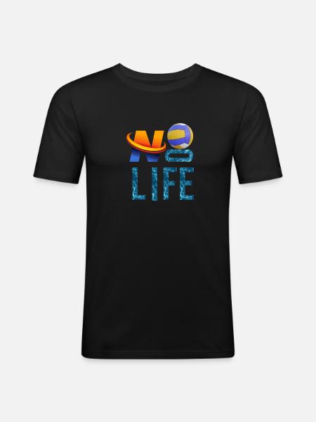 NO VOLLEY, NO LIFE - Men's Slim Fit T-Shirt - black
