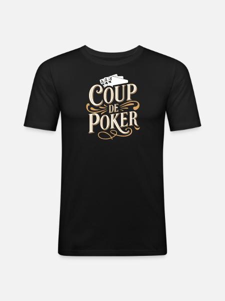 Coup de poker - T-shirt près du corps Homme - noir