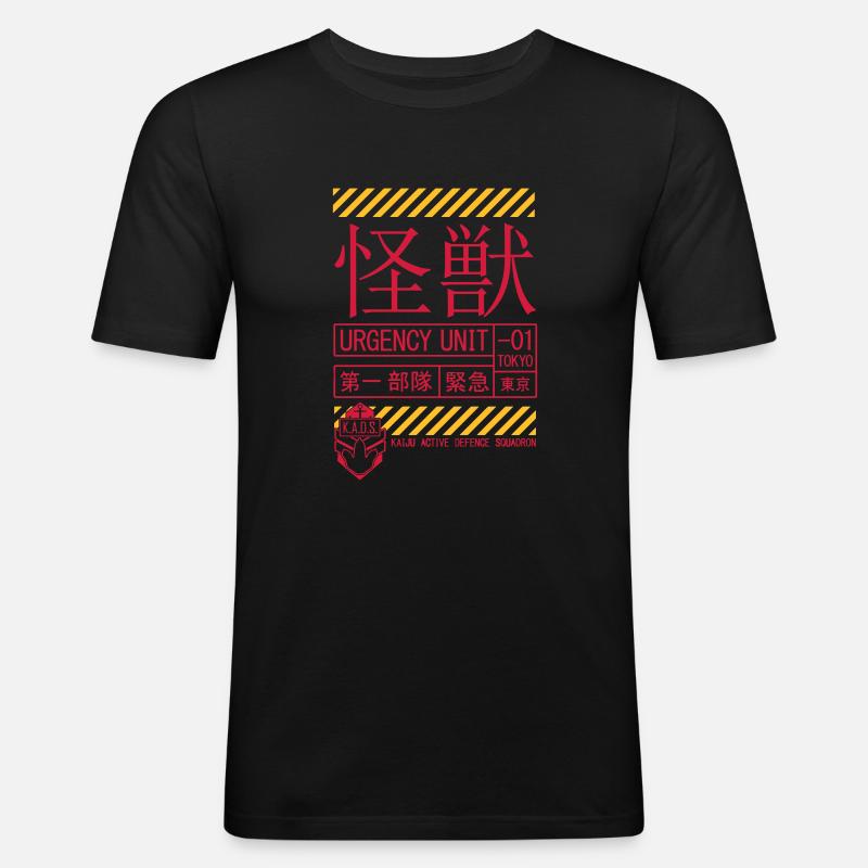Kaiju Squadron K.A.D.S. - Männer Slim Fit T-Shirt - Schwarz