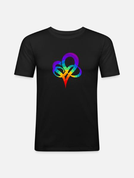 Rainbow heart - Men's Slim Fit T-Shirt - black