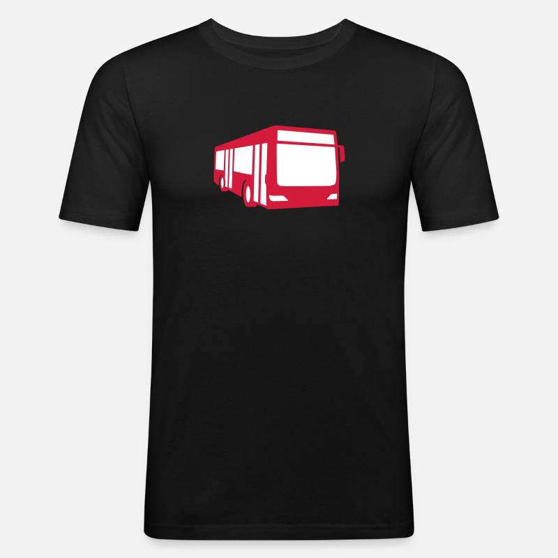 Bus - Männer Slim Fit T-Shirt - Schwarz