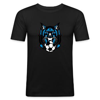 football lynx wild logo animal club - Men's Slim Fit T-Shirt - black - Front - Nik (191cm)