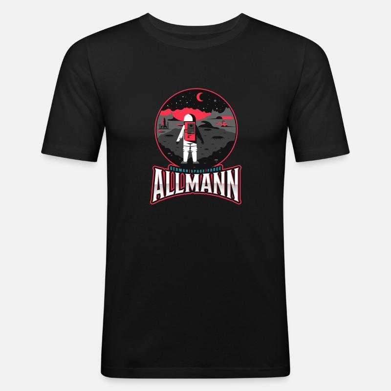 Allmann - german space force - Männer Slim Fit T-Shirt - Schwarz