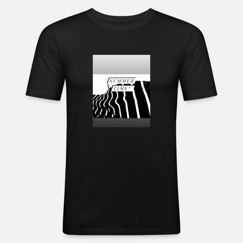 Der Sommer soll geschrien werden! - Männer Slim Fit T-Shirt - Schwarz