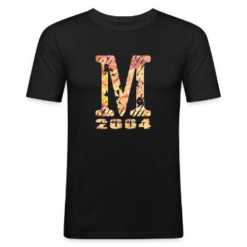 M 2004 Nom Année de naissance Cadeau - T-shirt près du corps Homme - noir - Devant - Nik (191cm)