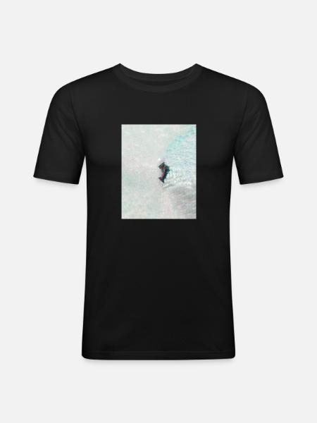 The abstract in blue - Men's Slim Fit T-Shirt - black