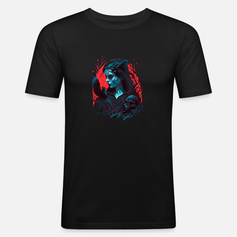 Dunkles Mädchen - Männer Slim Fit T-Shirt - Schwarz