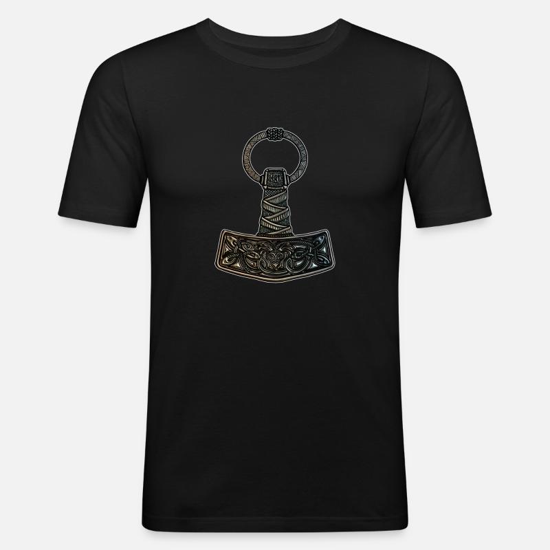 Mjölnir - Männer Slim Fit T-Shirt - Schwarz