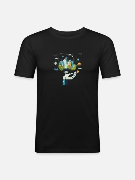AI FOR EN GRØN FREMTID - Herre Slim Fit T-Shirt - sort