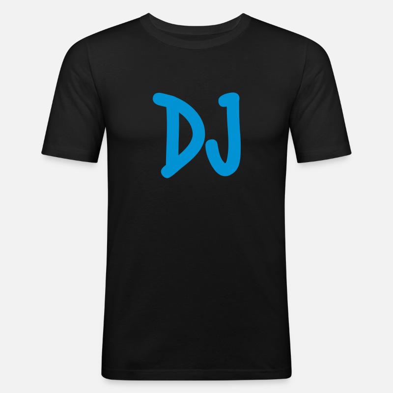 DJ - Männer Slim Fit T-Shirt - Schwarz