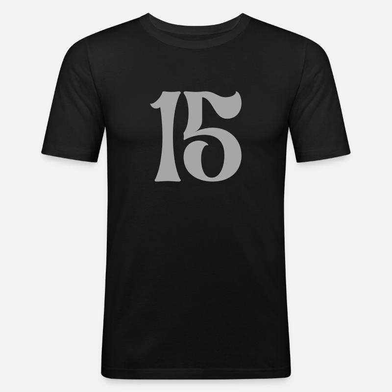 15 - Männer Slim Fit T-Shirt - Schwarz