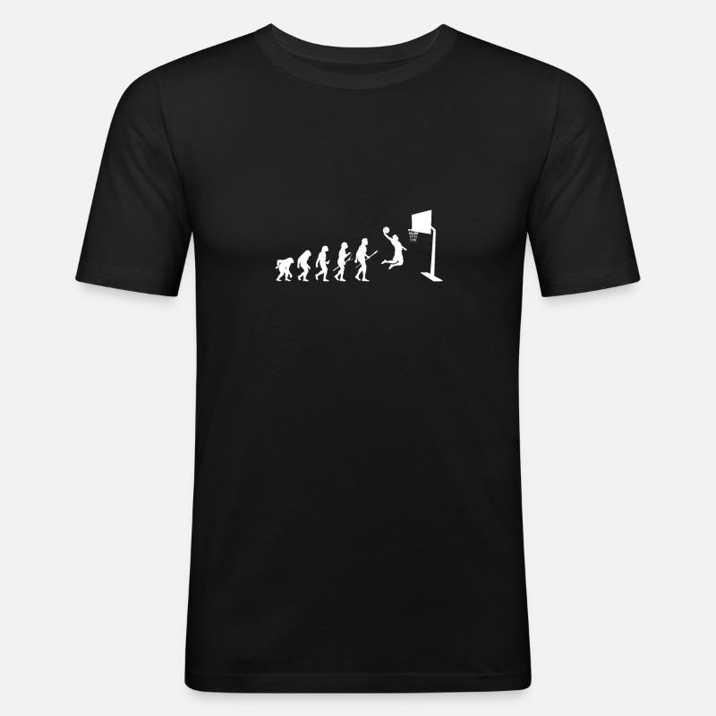 Basketball Evolution - Männer Slim Fit T-Shirt - Schwarz