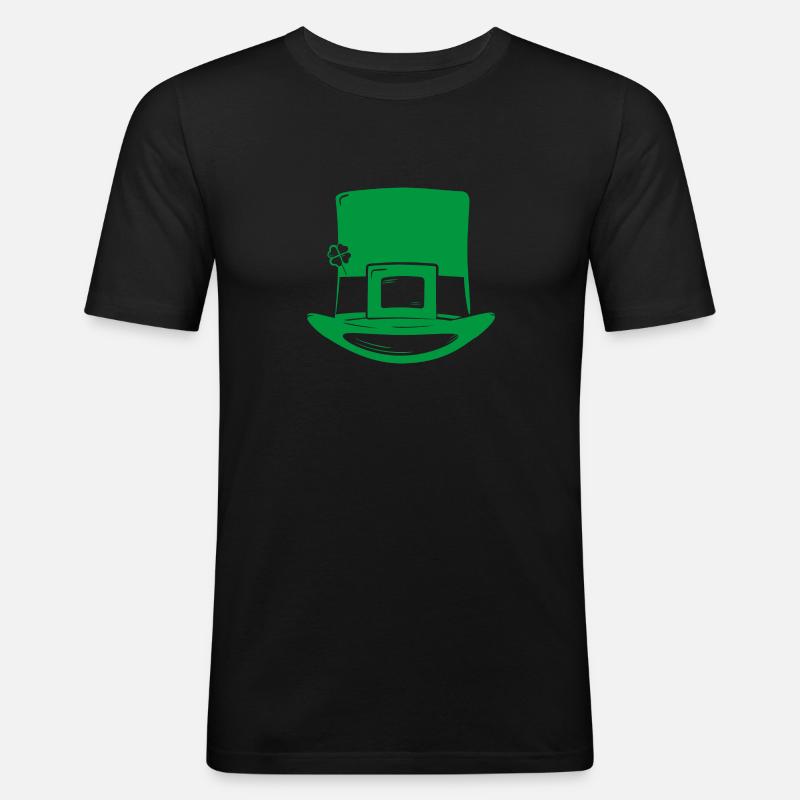 St Patricks Day Leprechaun Hat - Men's Slim Fit T-Shirt - black