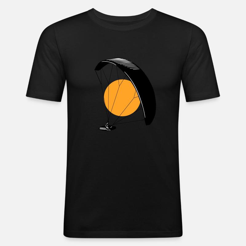 Paragleiter in der Sonne - Männer Slim Fit T-Shirt - Schwarz