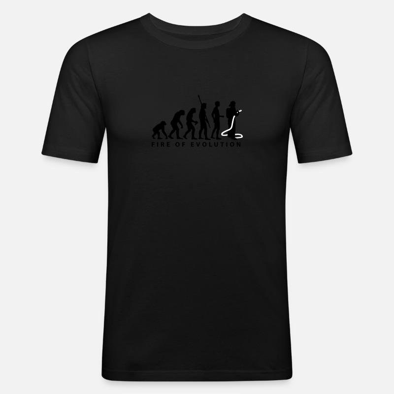 evolution_feuerwehr_2c - Männer Slim Fit T-Shirt - Schwarz