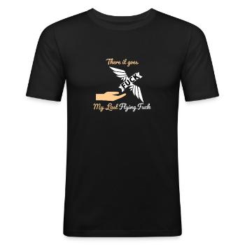 Last Flying Fuck - Men's Slim Fit T-Shirt - black - Front - Nik (191cm)