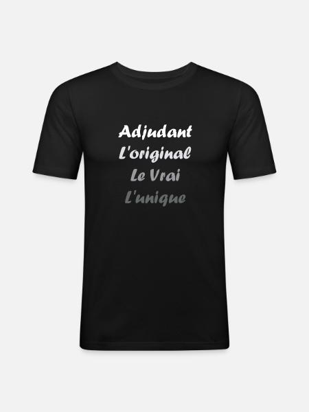 adjudant - T-shirt près du corps Homme - noir