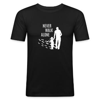 Vater Tochter bester Papa Töchter Never walk alone - Männer Slim Fit T-Shirt - Schwarz - Vorne - Nik (191cm)