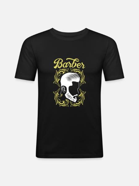 Barber Style Coiffeur - T-shirt près du corps Homme - noir
