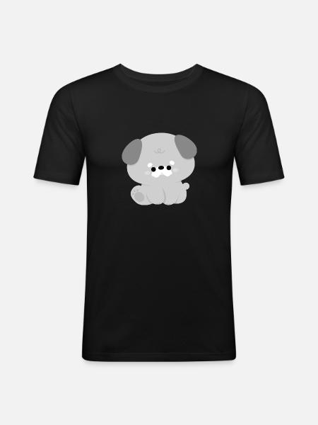 Cute Schnauzer - Men's Slim Fit T-Shirt - black