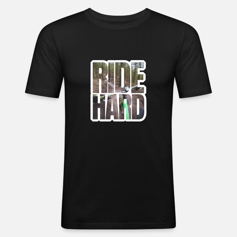 VTT VTT difficile - T-shirt près du corps Homme - noir