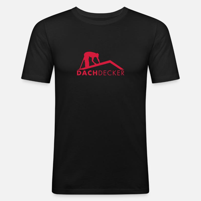 Dachdecker - Männer Slim Fit T-Shirt - Schwarz