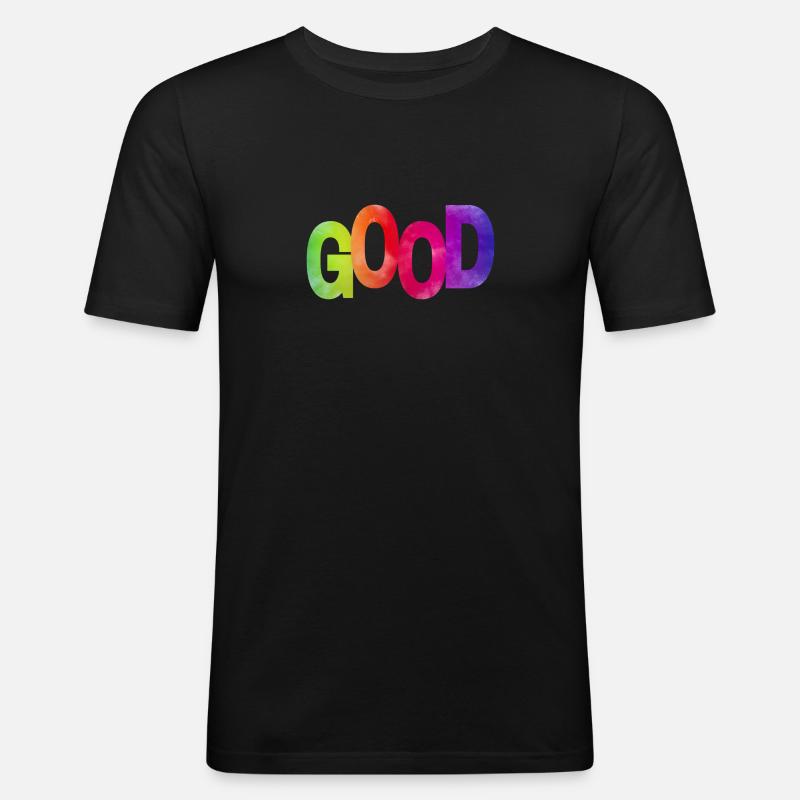 good things only - Männer Slim Fit T-Shirt - Schwarz