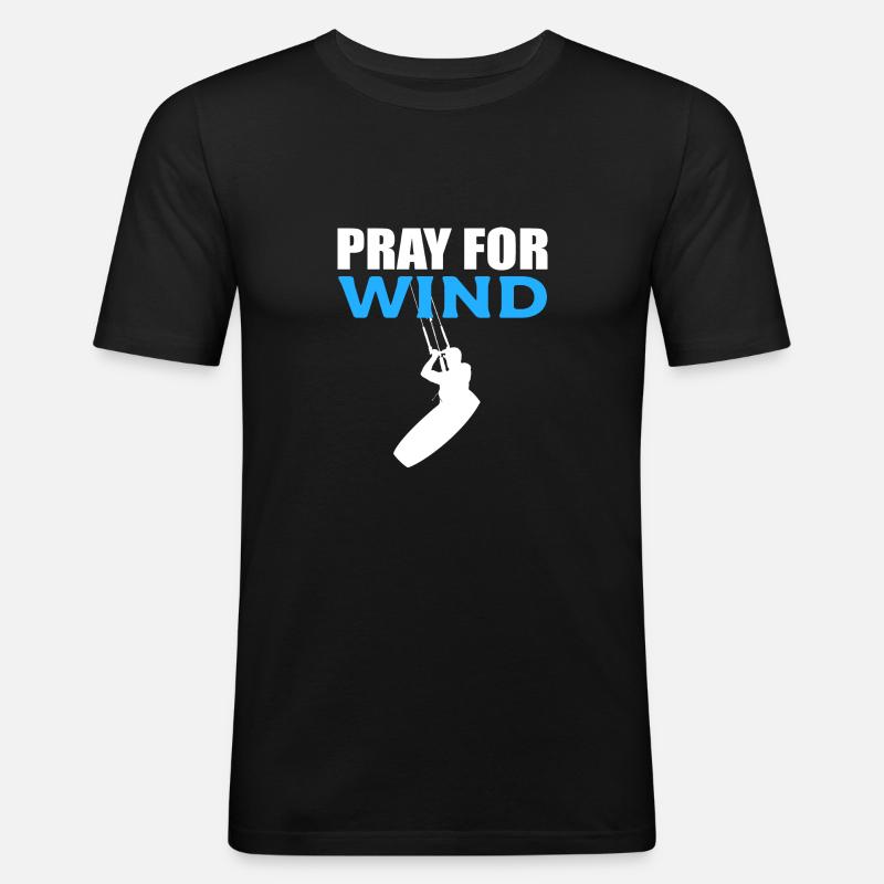 Bete für Wind Reisender Geschenk - Männer Slim Fit T-Shirt - Schwarz