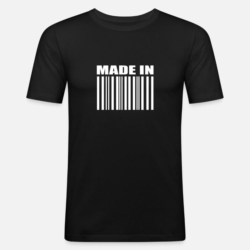 Bar Code - Men's Slim Fit T-Shirt - black