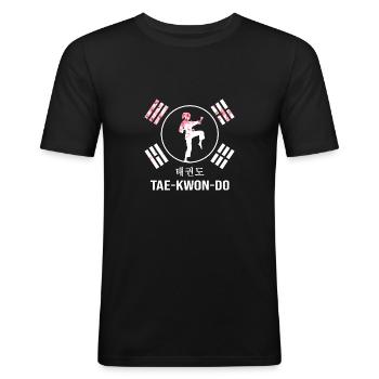 Taekwondo Kampfkunst Allkampf-Girl TKD Kiai - Männer Slim Fit T-Shirt - Schwarz - Vorne - Nik (191cm)