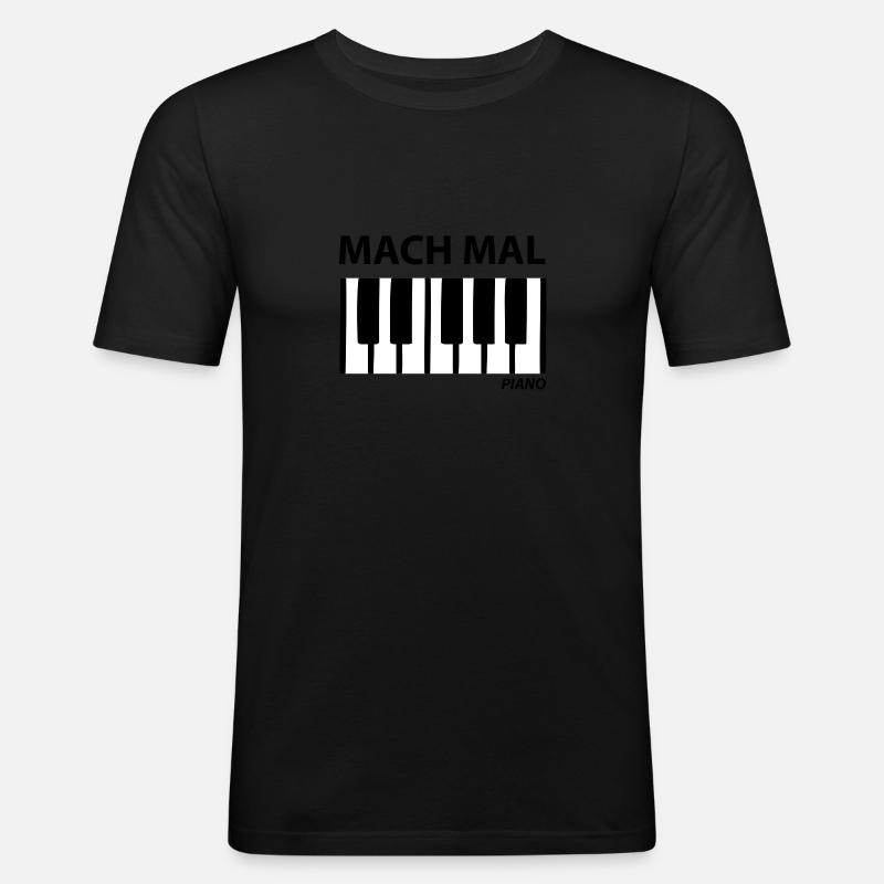 mach mal piano - T-shirt près du corps Homme - noir