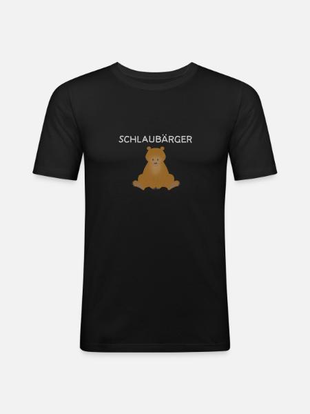 Bär - Schlaubärger - Männer Slim Fit T-Shirt - Schwarz