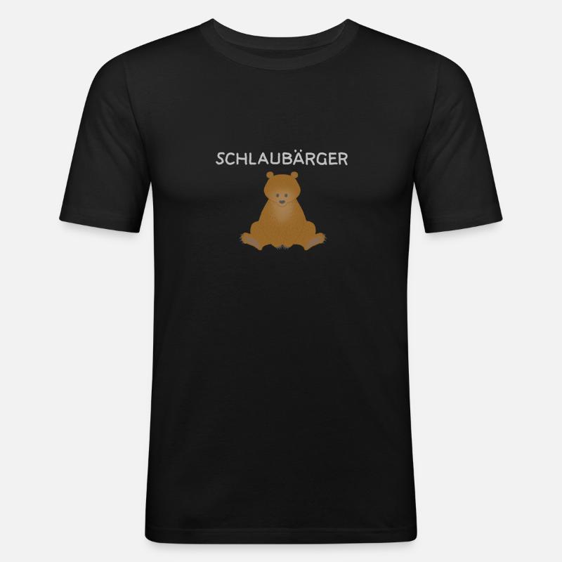 Bär - Schlaubärger - Männer Slim Fit T-Shirt - Schwarz