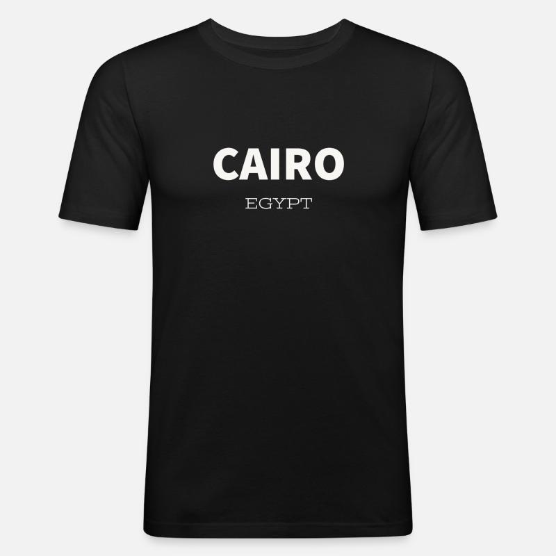cairo - Männer Slim Fit T-Shirt - Schwarz