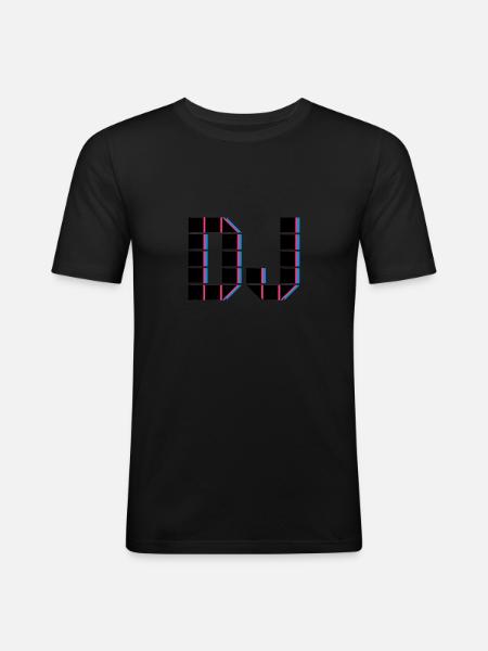 DJ - Männer Slim Fit T-Shirt - Schwarz