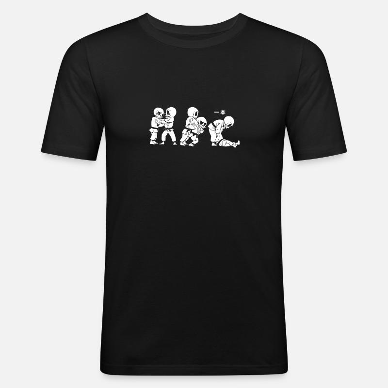 Judo Ippon - Männer Slim Fit T-Shirt - Schwarz